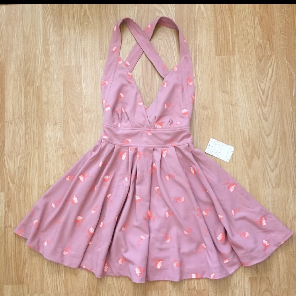 Free people floral fit and flare dress